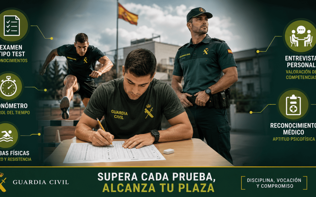 Aspirante realizando las diferentes pruebas del proceso selectivo de la Guardia Civil.