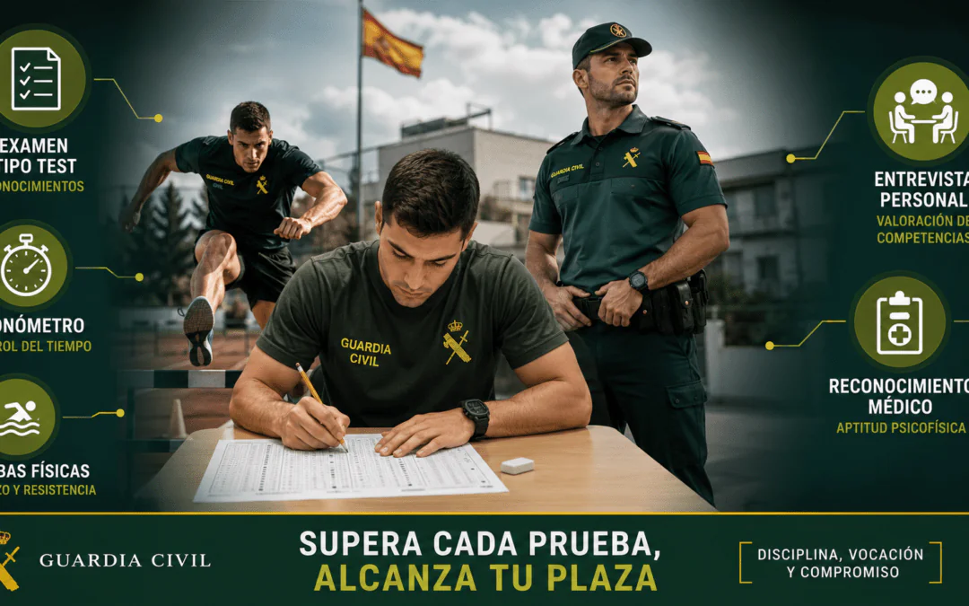 Aspirante realizando las diferentes pruebas del proceso selectivo de la Guardia Civil.