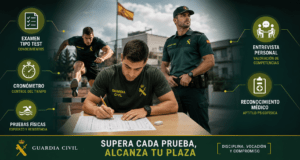 Aspirante realizando las diferentes pruebas del proceso selectivo de la Guardia Civil.