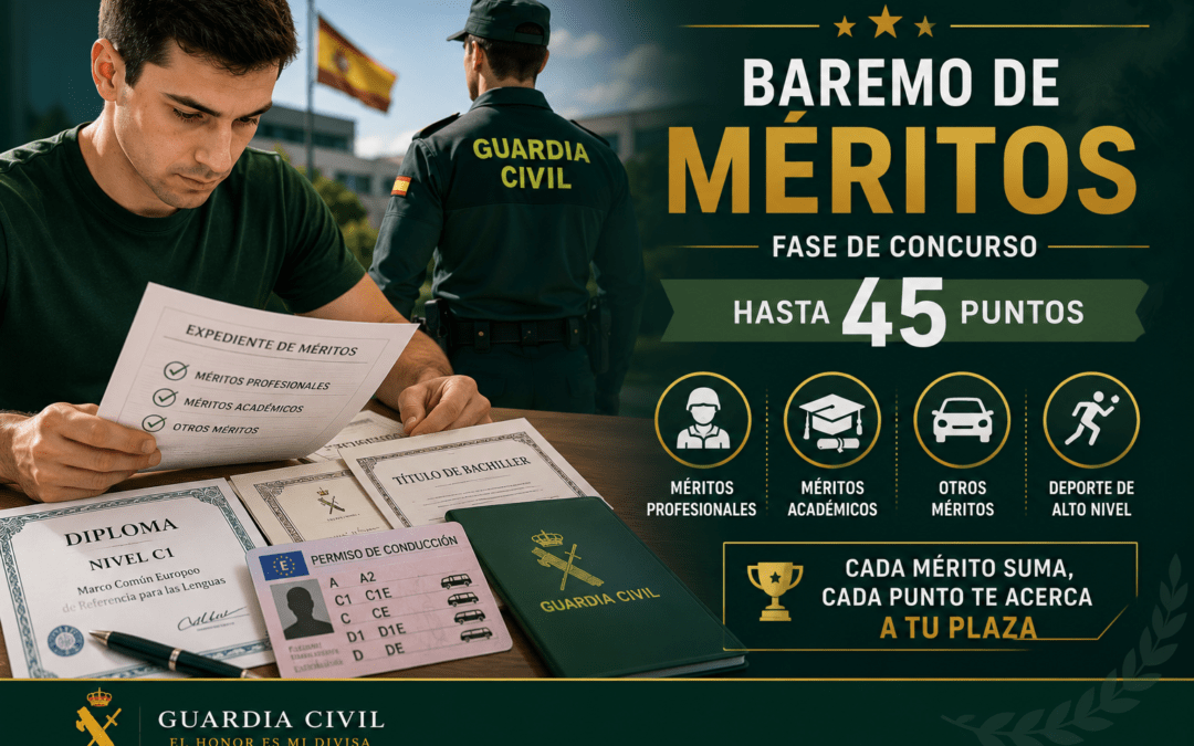 Baremo de méritos en la oposición a la Guardia Civil: cómo conseguir hasta 45 puntos en la fase de concurso